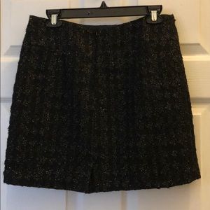 Black wool mini skirt speckled with gold